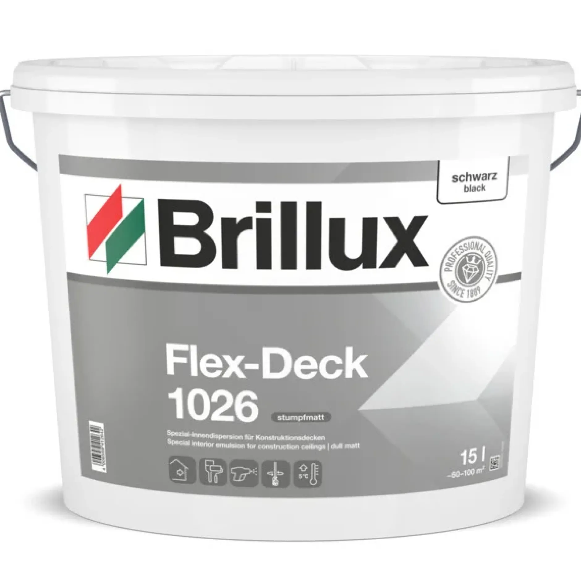 Brillux Flex-Deck 1026 Innendispersion schwarz 15 l