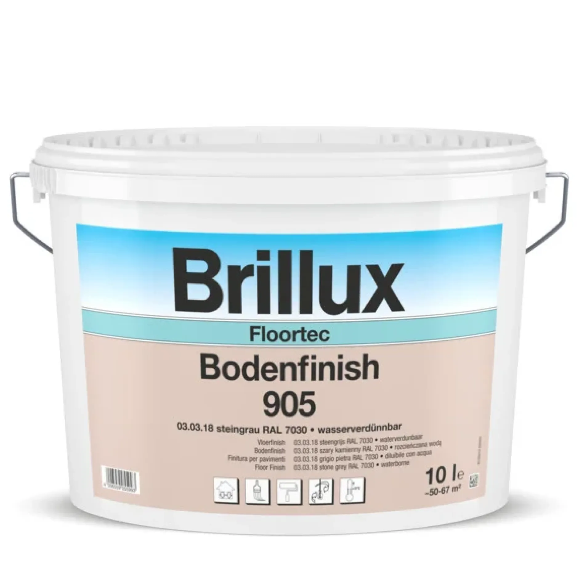 Brillux Floortec Bodenfinish 905 RAL 7030 steingrau 10 l