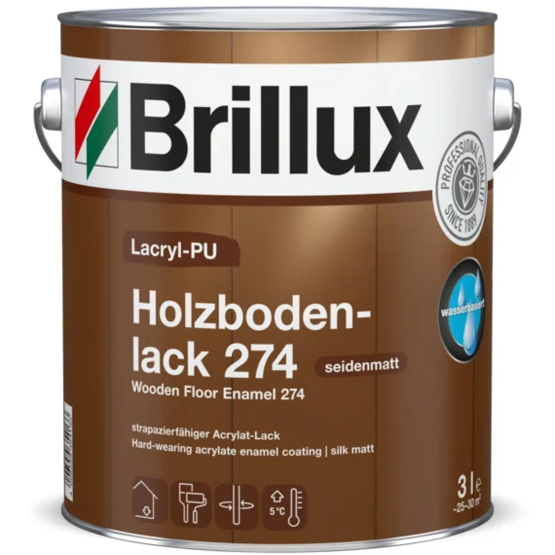 Brillux Lacryl-PU Holzbodenlack 274 weiß 3 l