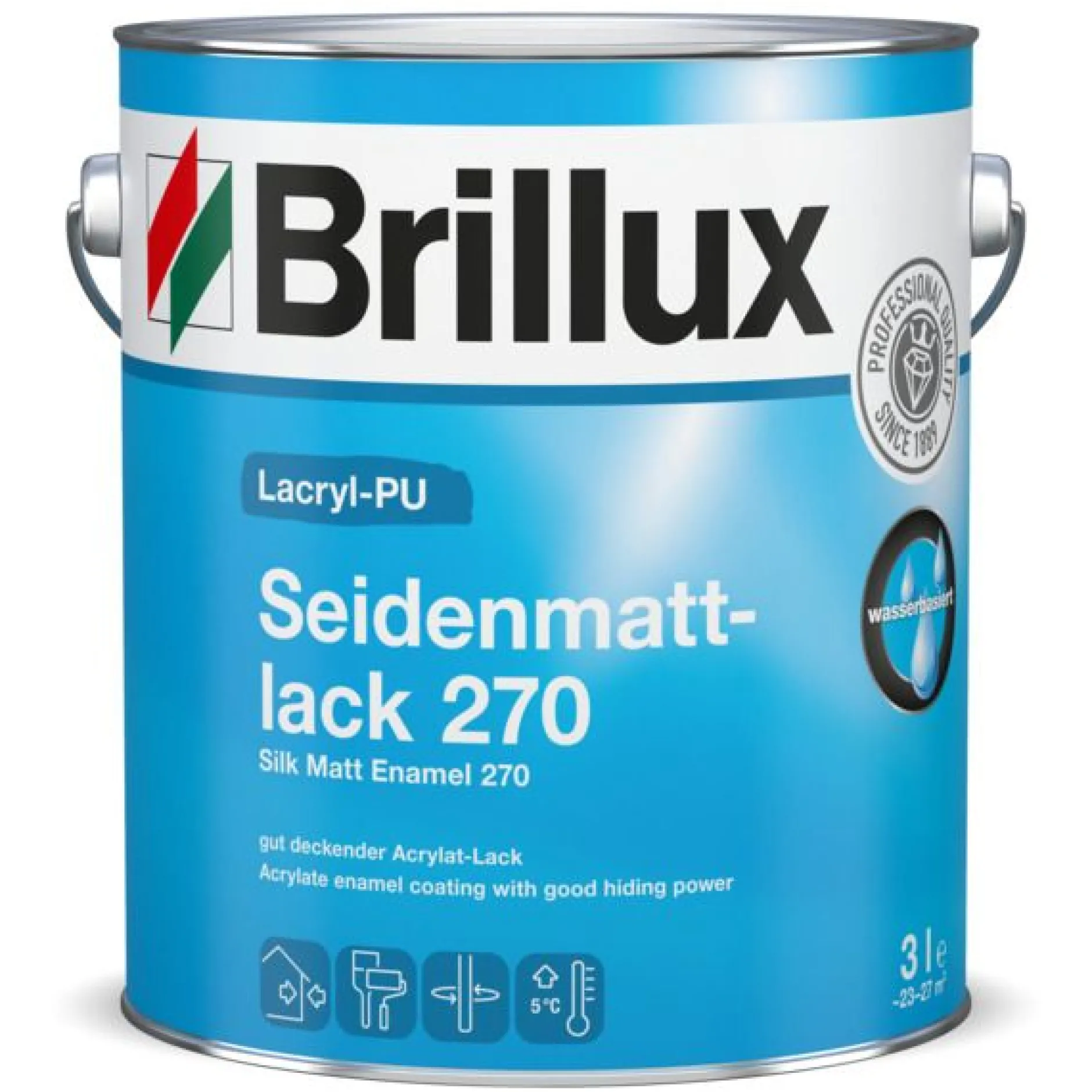 Brillux Lacryl-PU Seidenmattlack 270 weiß 3 l