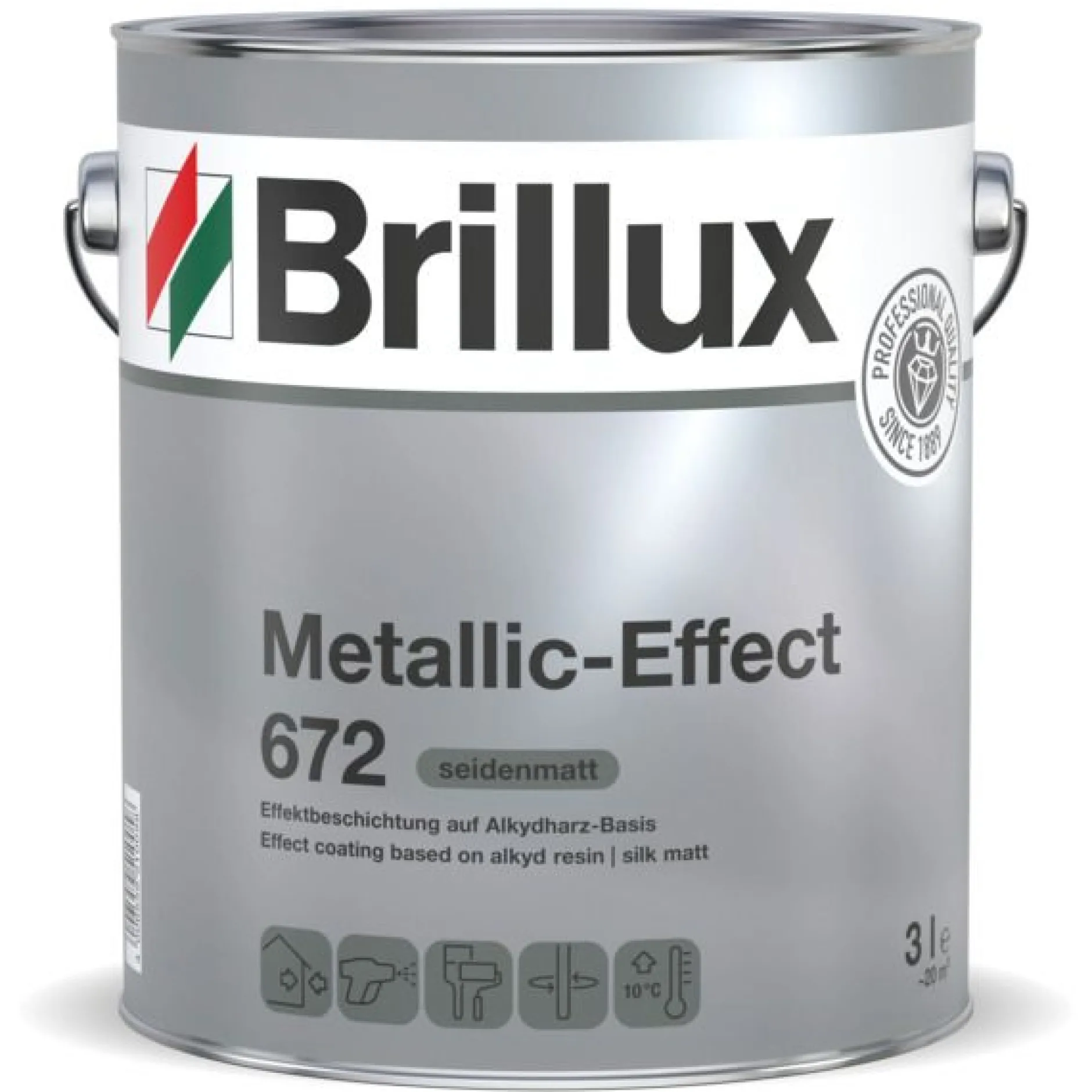Brillux Metallic-Effect 672 DB 701 Silbergrau 3 l