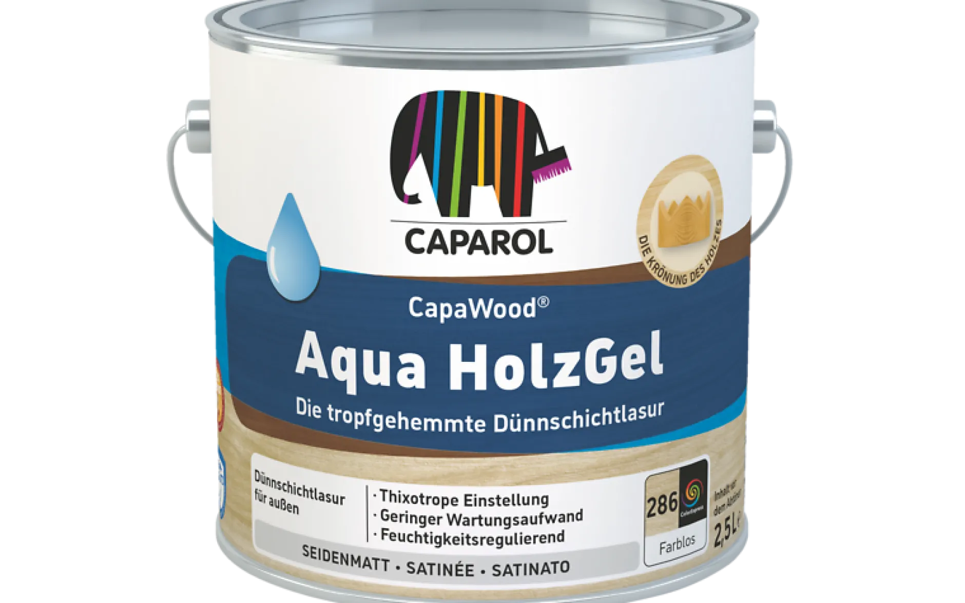 Caparol CapaWood Aqua HolzGel Farblos 2,5 l