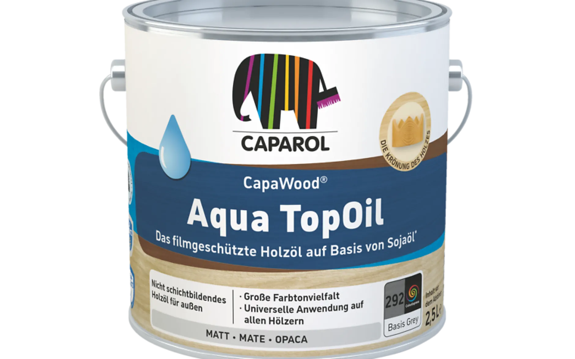 Caparol CapaWood Aqua TopOil Farblos 2,5 l