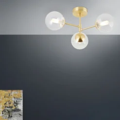 Deckenleuchte Henri - Glas Gold