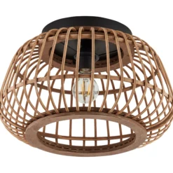 Deckenleuchte Lucas - Rattan Braun