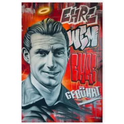 FCK Maltag-Graffiti Fritz Walter „Ehre, wem Ehre gebührt“ Leinwand 90x60cm