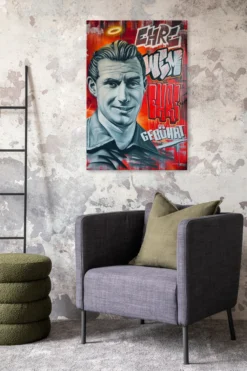 FCK Maltag-Graffiti Fritz Walter „Ehre, wem Ehre gebührt“ Leinwand 90x60cm