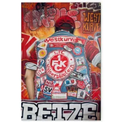 FCK Maltag-Graffiti Westkurve „Geh mer nuff“ Leinwand 90x60cm