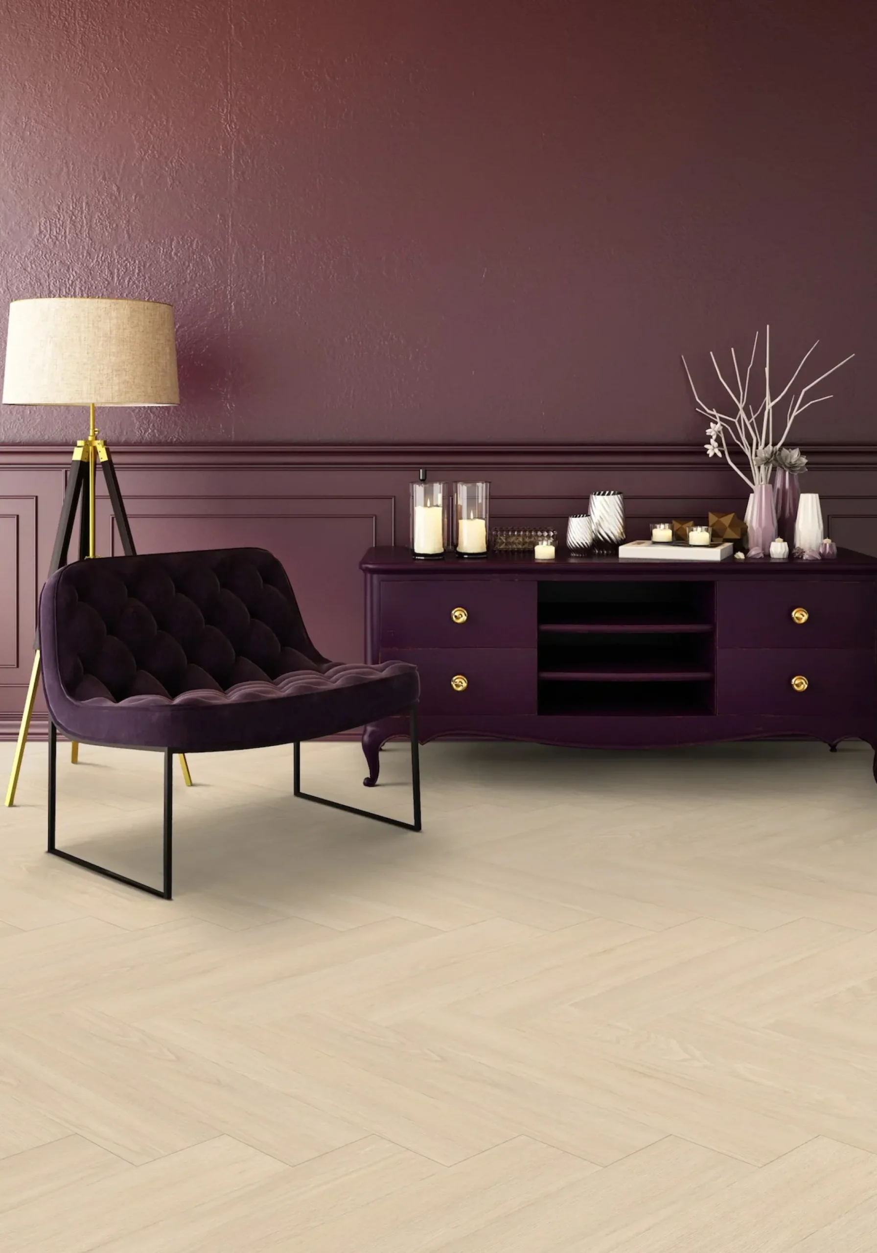 Fischgrät-Vinyl Gerflor Virtuo 55 Blomma Cream 39201463