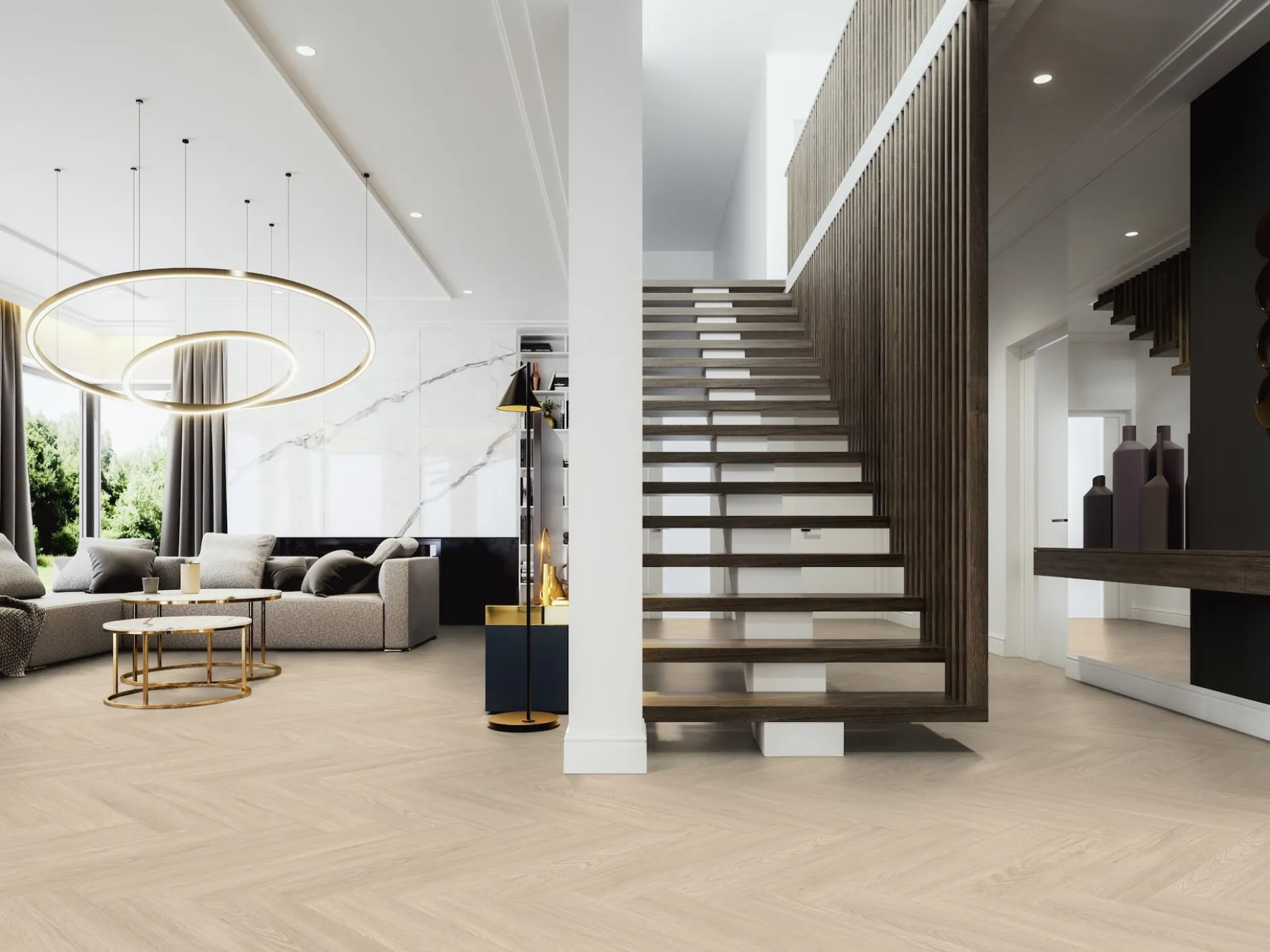 Fischgrät-Vinyl Gerflor Virtuo 55 Blomma Light 39201464