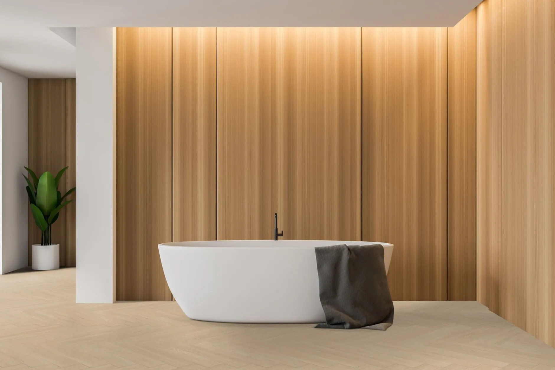 Fischgrät-Vinyl Gerflor Virtuo 55 Rigid Acoustic Blomma Beige 39041460