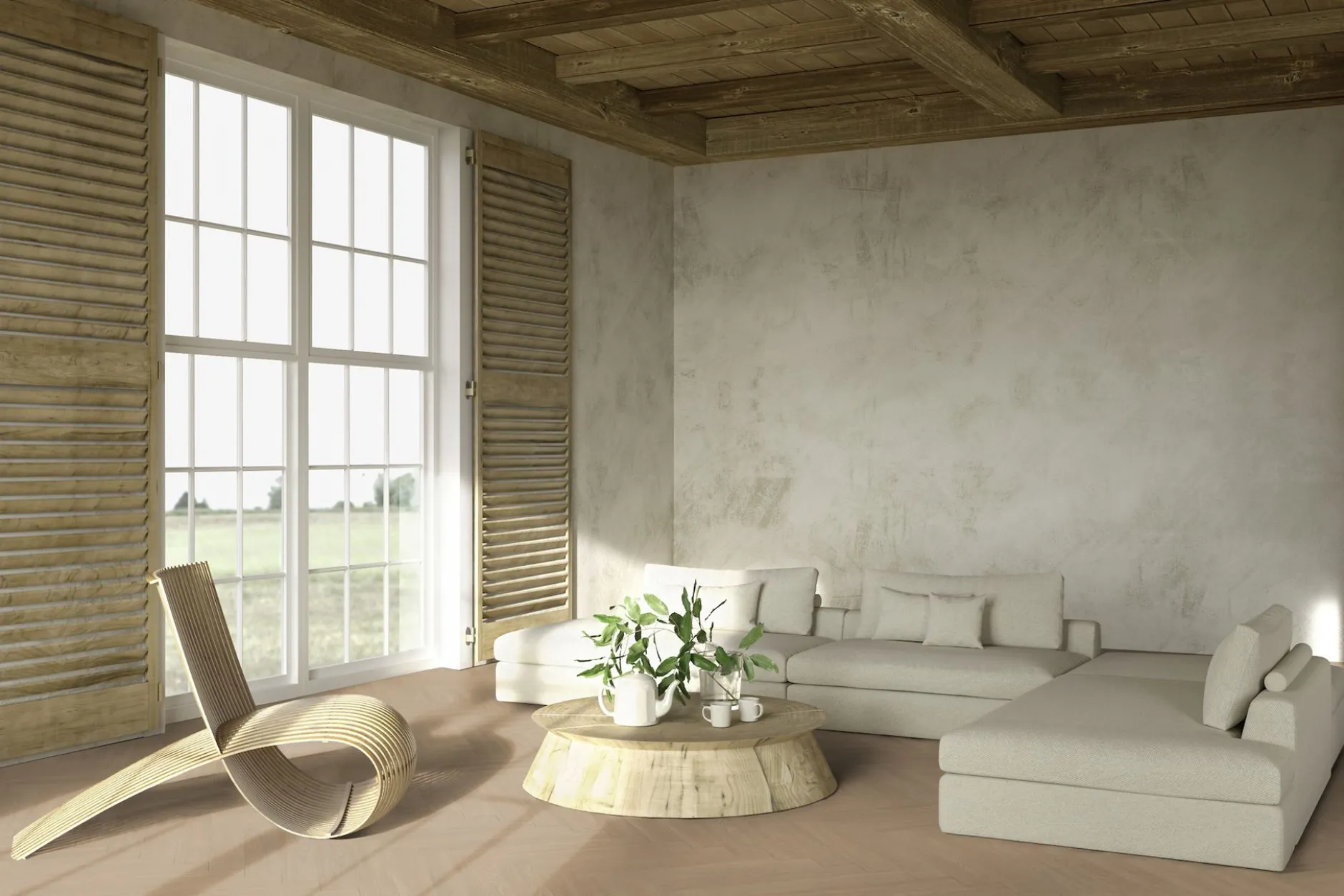 Fischgrät-Vinyl Gerflor Virtuo 55 Rigid Acoustic Blomma Natural 39041465
