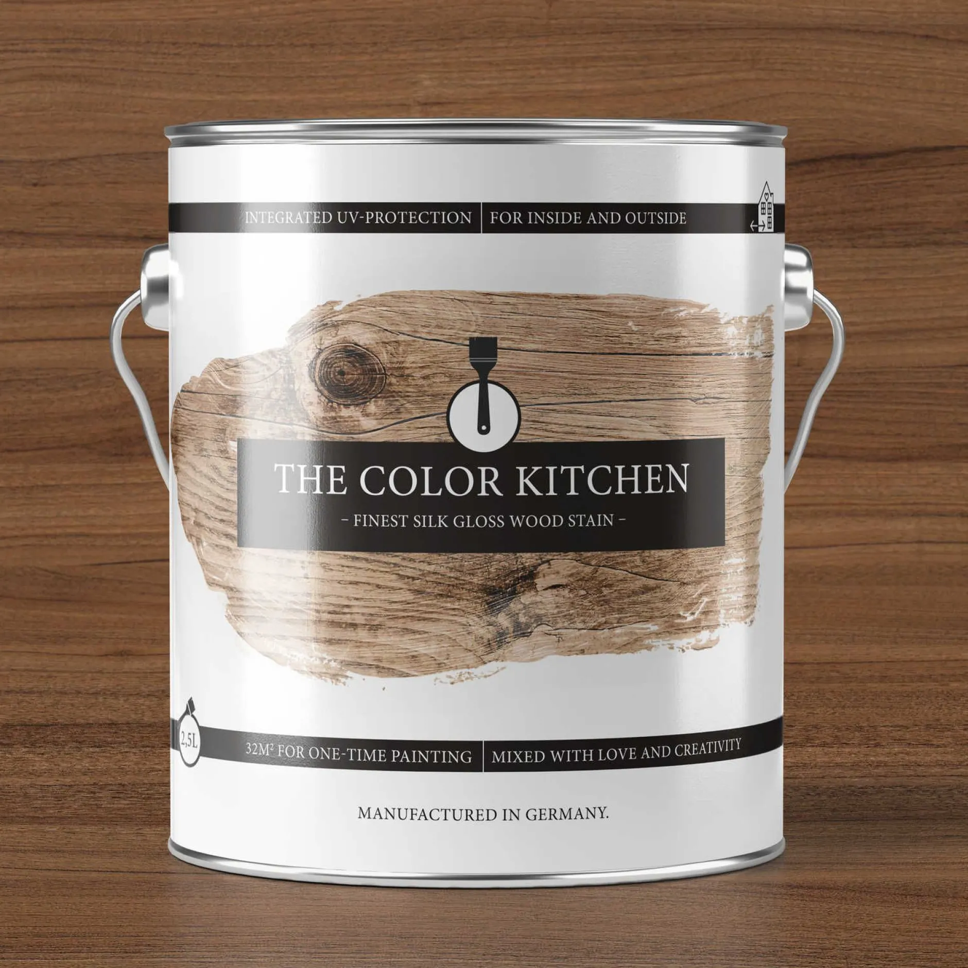 Holzlasur Nussbaum seidenglänzend - 2,5l - The Color Kitchen