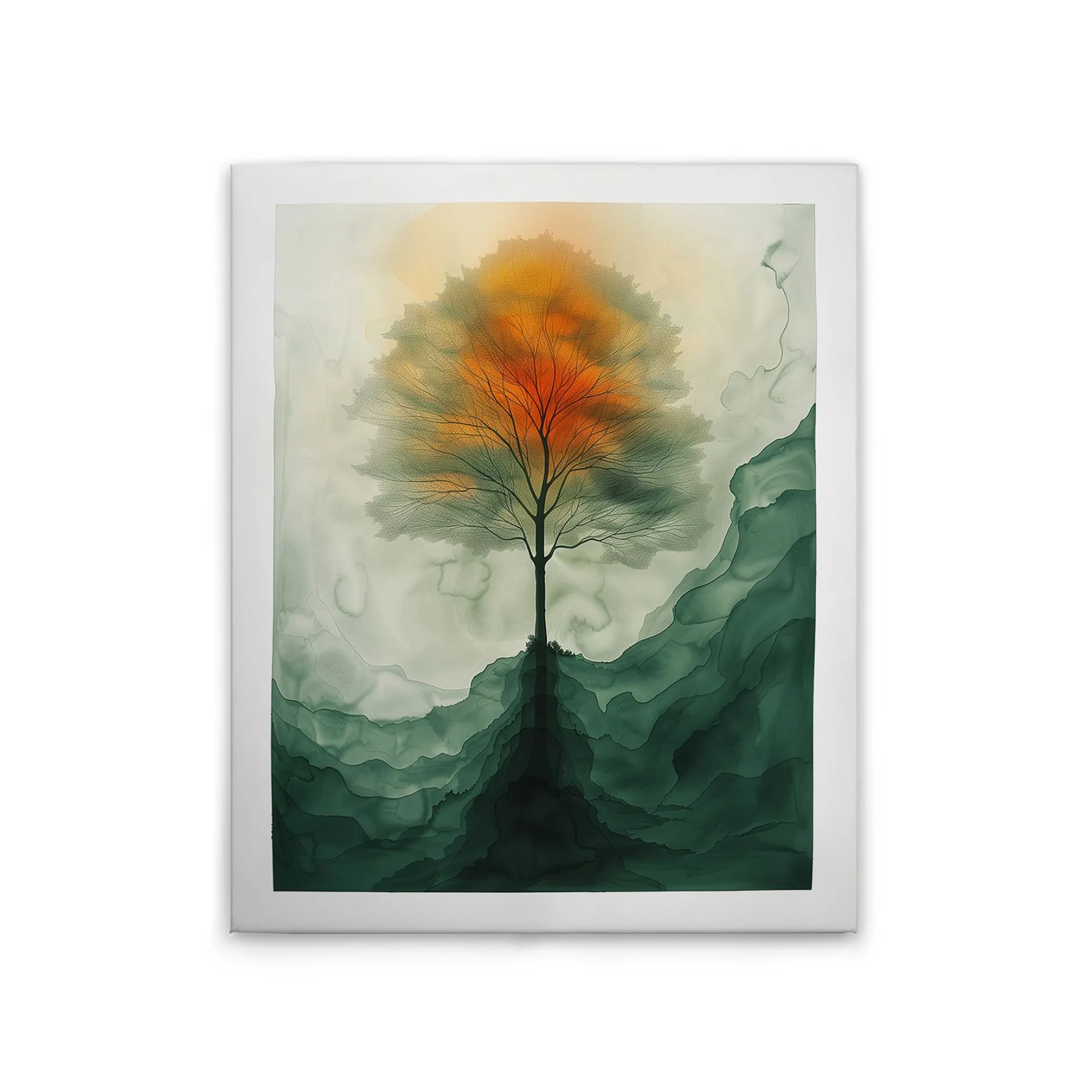 Leinwand Aquarell Tree 40 x 50 cm