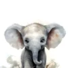 Leinwand Baby Elefant 40 x 50 cm