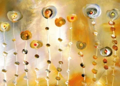 Leinwandbild Abstrakte Blumen, gold, 70x50 cm DD123067