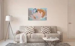 Leinwandbild Abstrakte Formen, blaugrün, 90x60 cm DD120484