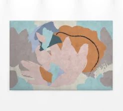 Leinwandbild Abstrakte Formen, blaugrün, 90x60 cm DD120484