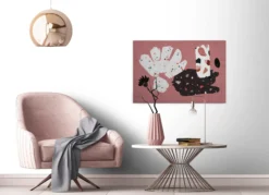 Leinwandbild Abstrakte Formen, rosa, 90x60 cm DD120449