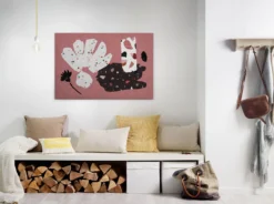 Leinwandbild Abstrakte Formen, rosa, 90x60 cm DD120449