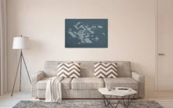 Leinwandbild Abstrakte geometrische Formen, dunkelgrau, 90x60 cm DD120422