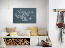 Leinwandbild Abstrakte geometrische Formen, dunkelgrau, 90x60 cm DD120422