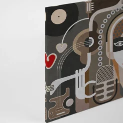 Leinwandbild Abstrakte Gesichter, braun, 90x60 cm DD120420