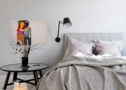 Leinwandbild Abstrakte menschliche Figuren, grau, 90x60 cm DD120471