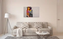 Leinwandbild Abstrakte menschliche Figuren, grau, 90x60 cm DD120471