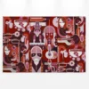 Leinwandbild Abstrakte menschliche Figuren, rot, 90x60 cm DD120419