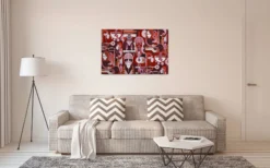 Leinwandbild Abstrakte menschliche Figuren, rot, 90x60 cm DD120419