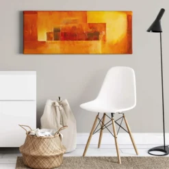 Leinwandbild Abstrakt, orange, 100x40 cm DD123246