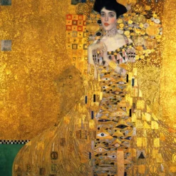 Leinwandbild Adele Bloch-Bauer I von Gustav Klimt, gold, 50x50 cm DD123295