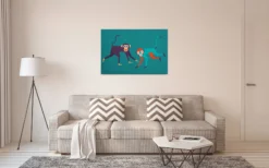 Leinwandbild Affe, petrol, 90x60 cm DD120466