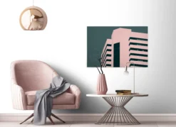 Leinwandbild Architektur, rosa, 90x60 cm DD120431