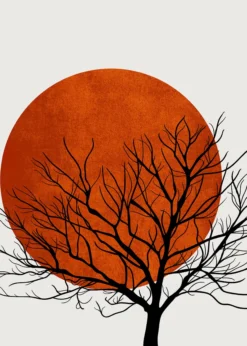 Leinwandbild Baum, orange, 50x70 cm DD123159