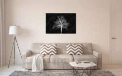 Leinwandbild Baum, weiß, 90x60 cm DD120358