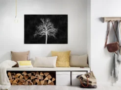 Leinwandbild Baum, weiß, 90x60 cm DD120358