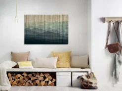 Leinwandbild Berglandschaft, dunkelblau, 90x60 cm DD120458
