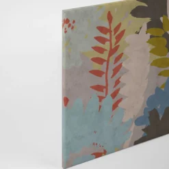 Leinwandbild Blatt, blau, 90x60 cm DD120485