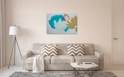 Leinwandbild Blumen, blau, 90x60 cm DD120483