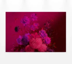 Leinwandbild Blumenbouquet, magenta, 90x60 cm DD120395