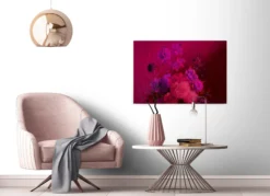 Leinwandbild Blumenbouquet, magenta, 90x60 cm DD120395
