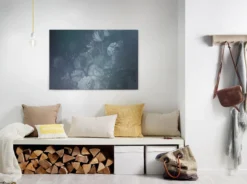 Leinwandbild Blumen, dunkelblau, 90x60 cm DD120490