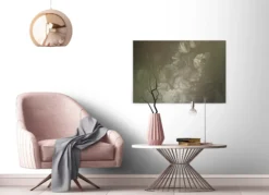 Leinwandbild Blumen, grau, 90x60 cm DD120493