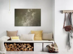 Leinwandbild Blumen, grau, 90x60 cm DD120493