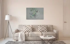 Leinwandbild Blumenmuster, grau, 90x60 cm DD120398