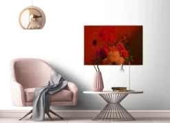 Leinwandbild Blumen, orange, 90x60 cm DD120394