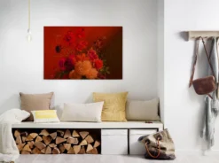 Leinwandbild Blumen, orange, 90x60 cm DD120394