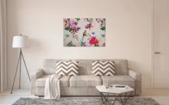 Leinwandbild Blumen, rosa, 90x60 cm DD120347